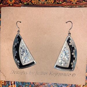 Earrings by Julius Keyonnie Silver and Black Geometric Earrings